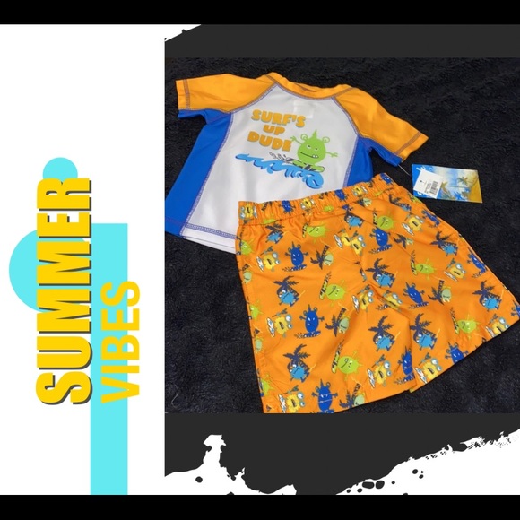 18m Swim bathing suit, swim suit set, boys bathing suit,2 pieces,swim trunks - Picture 4 of 15